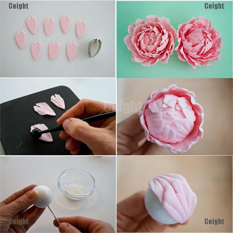 Set 4 Khuôn Cắt Kẹo Mềm Trang Trí Bánh Hình Hoa Mẫu Đơn