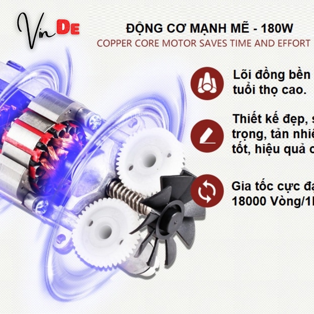 Máy Đánh Trứng, Máy Đánh Trứng Cầm Tay 7 Cấp Độ Linh Hoạt Lưỡi Kép  (Bảo Hành 6 Tháng)