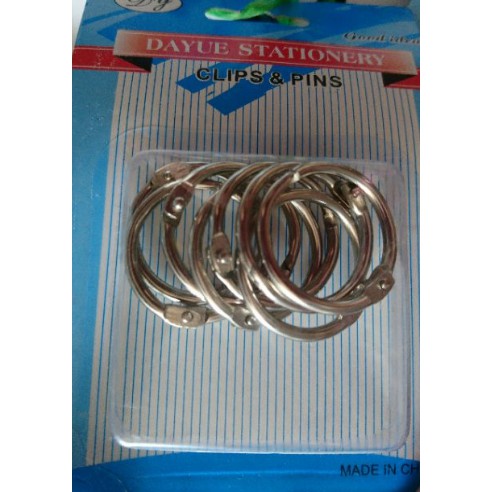 Móc khoen tròn mở làm sách vải 4 size