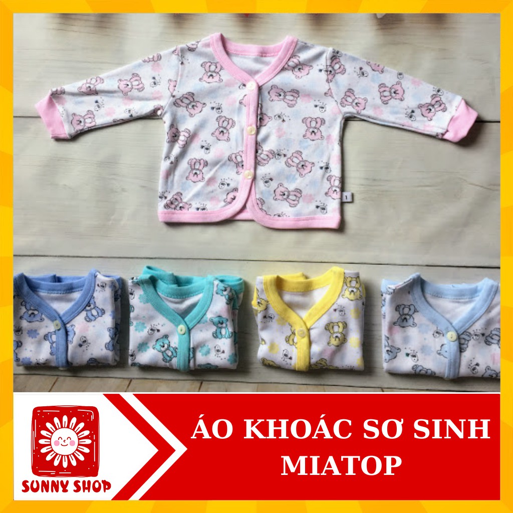 Áo khoác HOẠ TIẾT nỉ cotton MIATOP cho bé sơ sinh đến 9kg