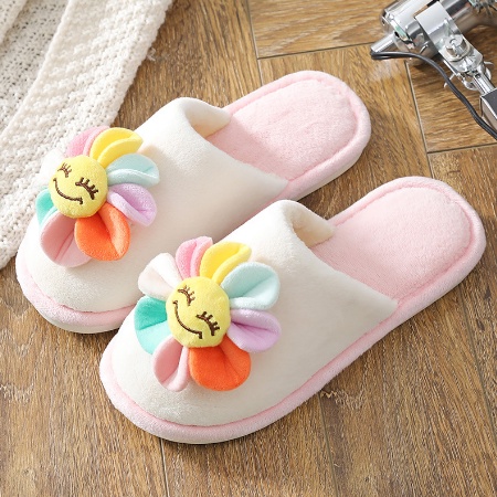 Dép Bông Mềm Giữ Ấm Chân Hình Bông Hoa Nhiều Màu Sắc - Dép Mang Trong Nhà Chống Trơn Trượt Dành Cho Nữ