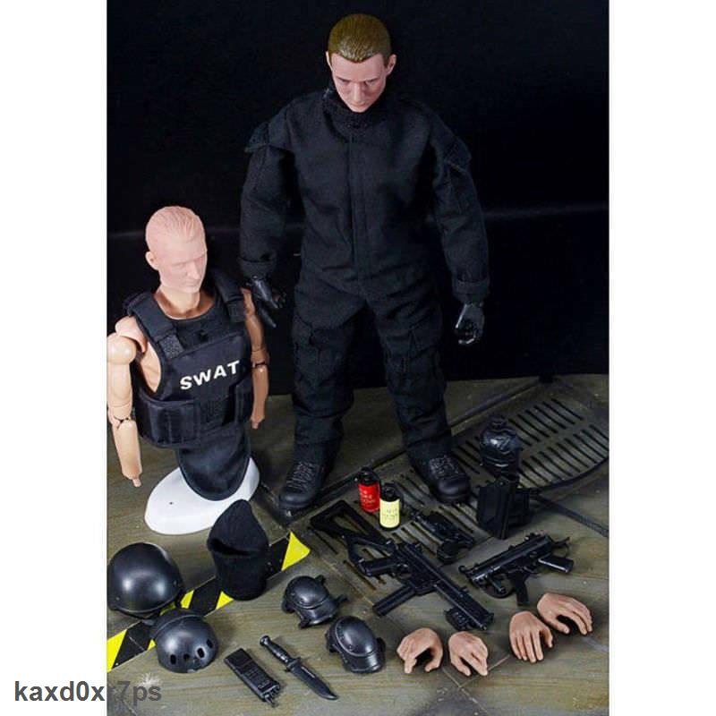 Bảo Hành 1 năm Mô Hình Người Lính 12 SWAT Màu Đen Tỉ Lệ 1/6