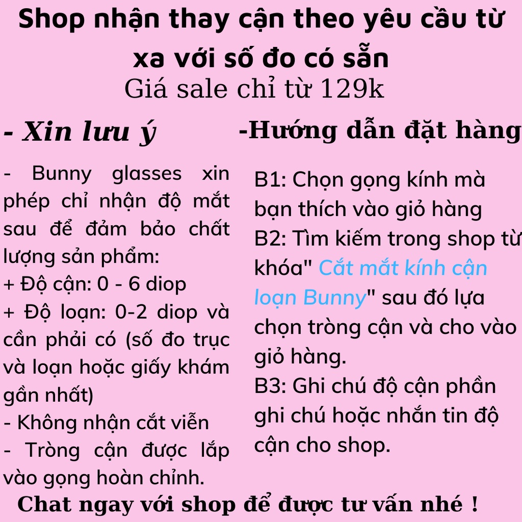 Cắt mắt kính cận loạn Bunny mắt phản quang mắt chống tia UV mắt chống ánh sáng xanh