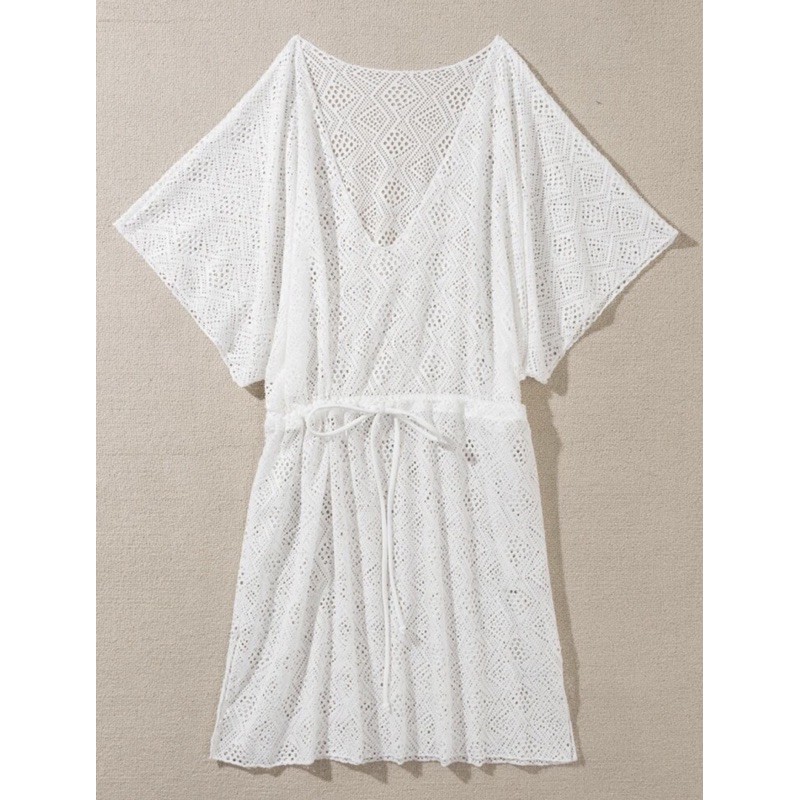 Áo Lưới Mặc Ngoài Bikini Sexy Xanh Trắng