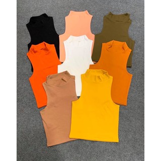 ok Áo crotop cổ lọ L1 - Áo crotop cổ cao basic (kèm ảnh thật)