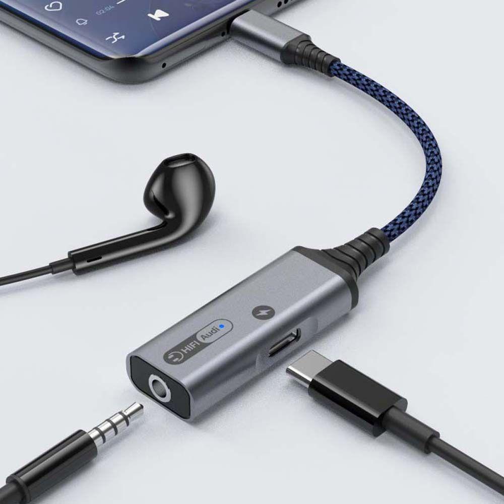 Dây Cáp Âm Thanh Chuyển Đổi Loại C Sang 3.5mm 2 Trong 1 3.5mm 60W PD 3.0