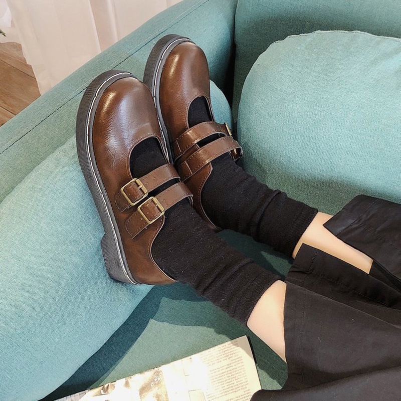 Giày Lolita Mary Jane Ulzzang Hàn Quốc Vintagae Quai Ngang Đôi Giá Rẻ LLT005-ZOEE