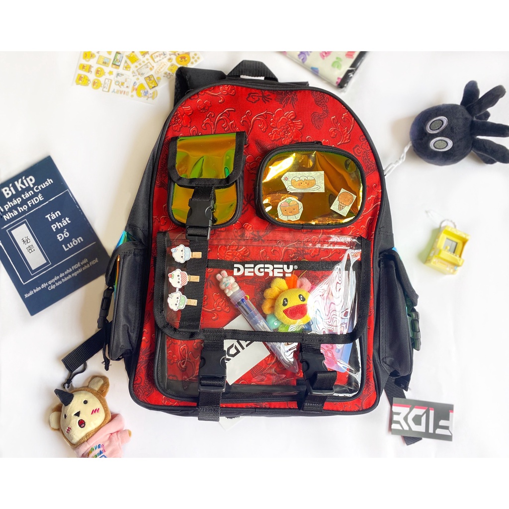 Balo Degrey Đỏ Backpack degrey Red phiên bản giới hạn tết thời trang đi học đi chơi