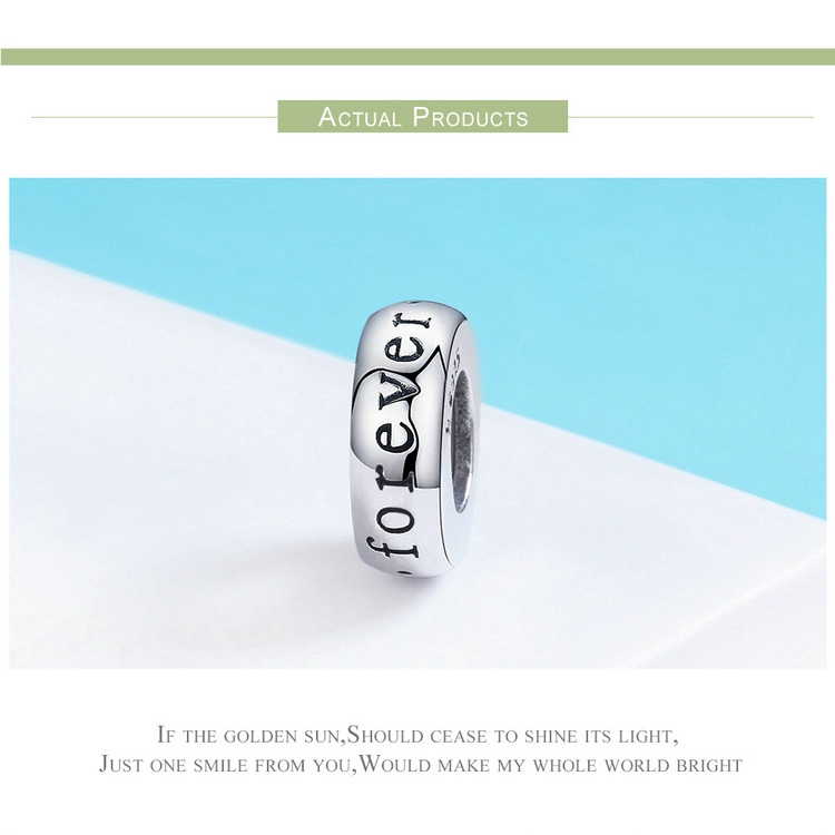 Hạt charm Bamoer khắc chữ LOVE độc đáo