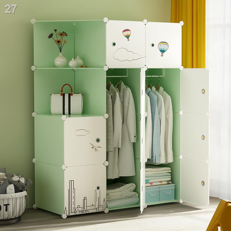 ✵ 27Tủ quần áo đơn giản phòng ngủ nhà cho thuê tủ vải đựng đồ hiện đại