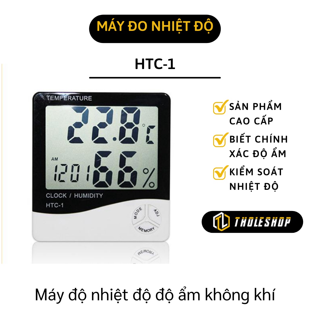 Nhiệt Kế - Máy Đo Nhiệt Độ Độ Ẩm Không Khí Trong Phòng Tích Hợp Đồng Hồ Điện Tử 3361