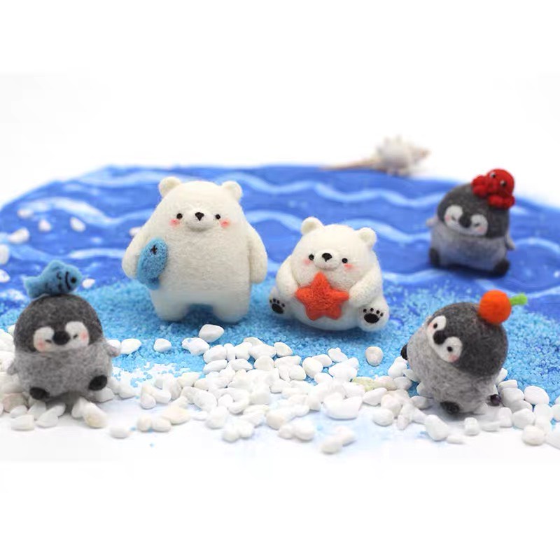 Len Chọc Handmade, Bộ Kit Len Chọc Biệt Đội Chim Cánh Cụt