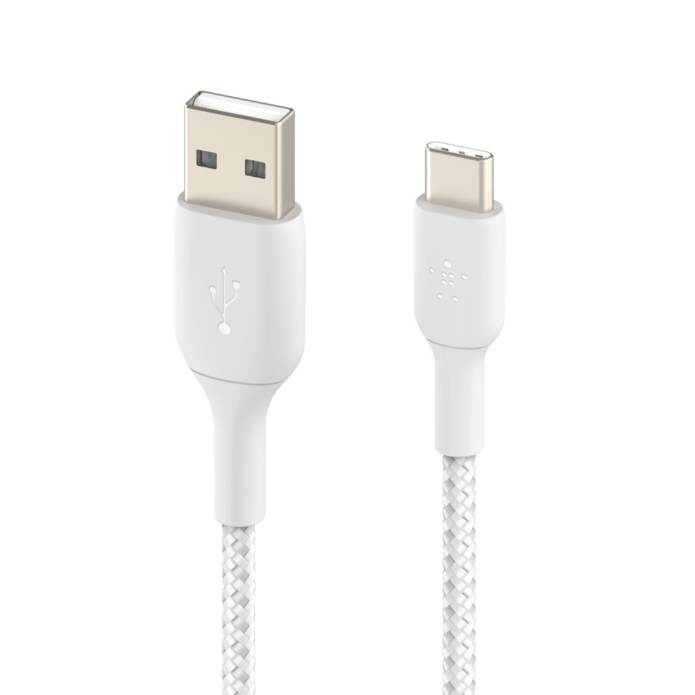Cáp sạc Belkin USB Type C BOOST CHARGE vỏ dù chứng chỉ USB-IF 12W 1m &amp; 2m - hàng chính hãng