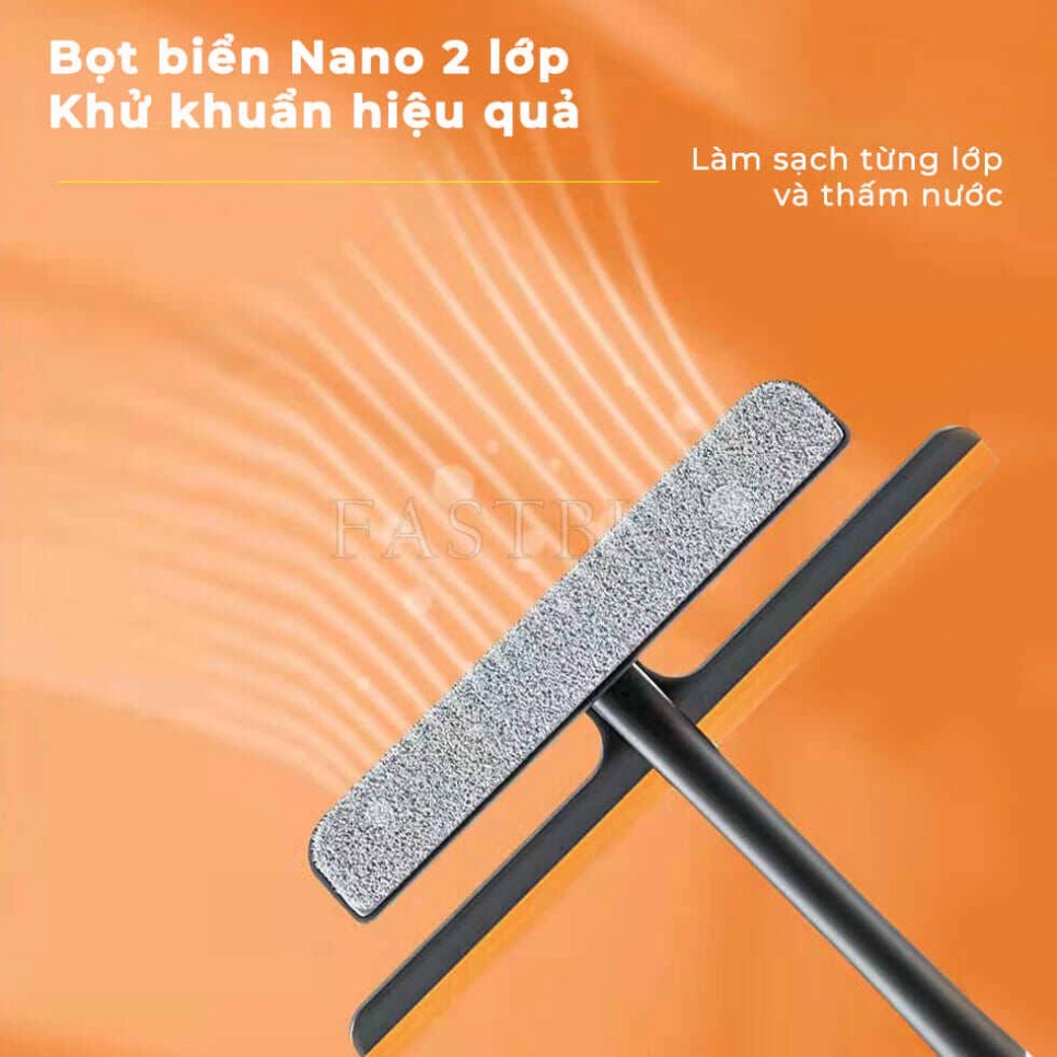 Cây lau kính đa năng 3trong1,Chổi lau kính gạt nước 2 đầu xoay 360 độFREESHIPDụng cụ lau cửa kính cầm tay tiện dụng