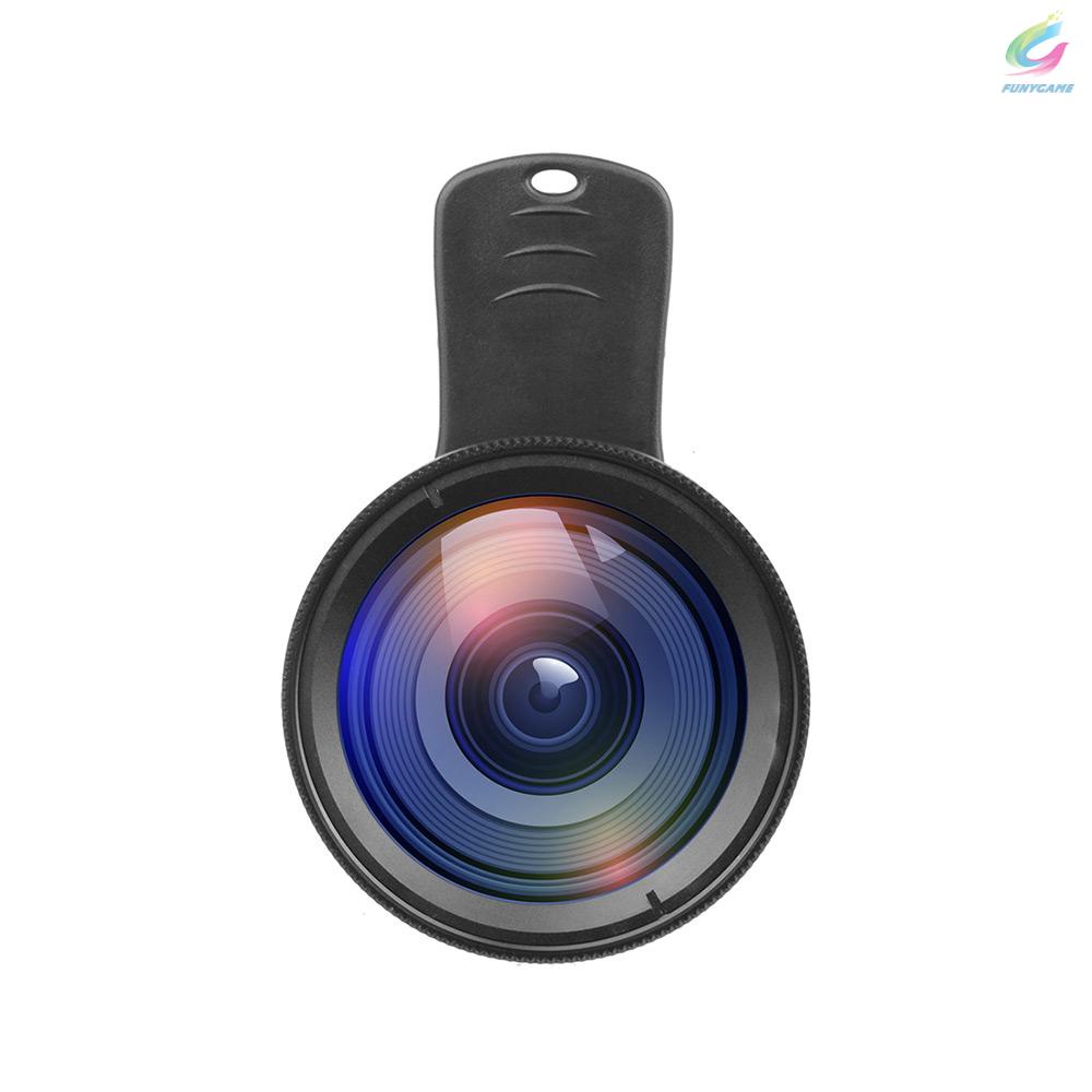 FY APEXEL APL-0.45WM Phone Lens Kit 0.45X Super Wide Angle & 12.5X Super Macro Lens HD Camera Lenses with Lens Clip for iPhone Samsung Huawei Xiaomi More Smartphone