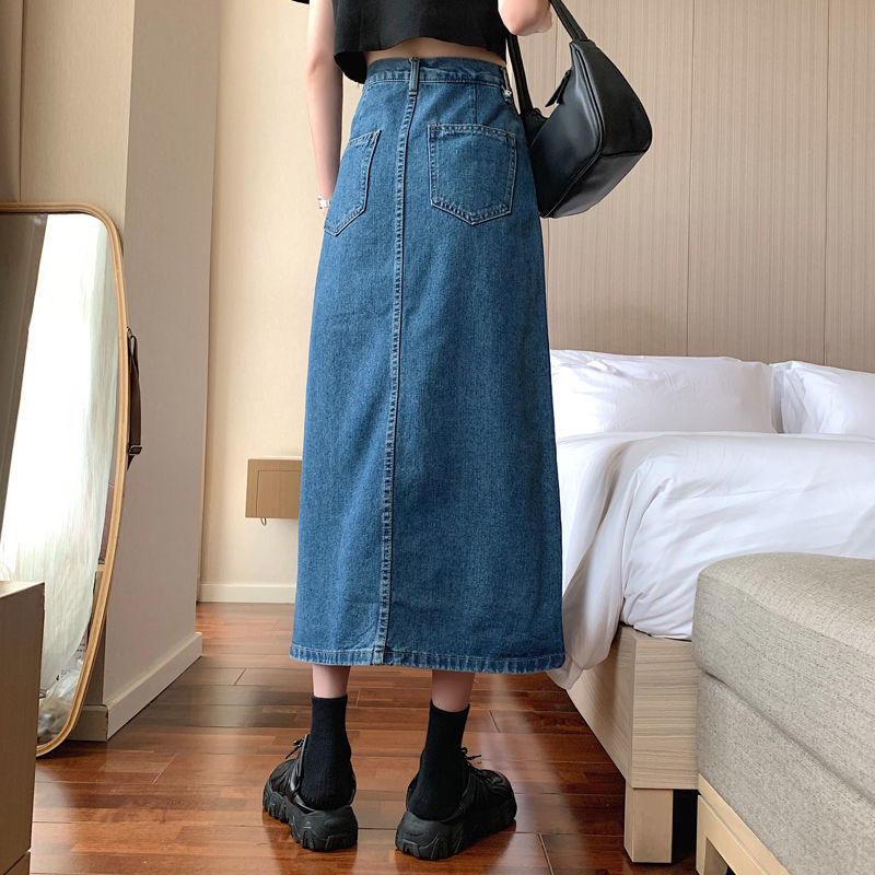 Chân Váy Denim Chữ A Lưng Cao Xẻ Tà Thời Trang Hè 2020 Cho Nữ | BigBuy360 - bigbuy360.vn