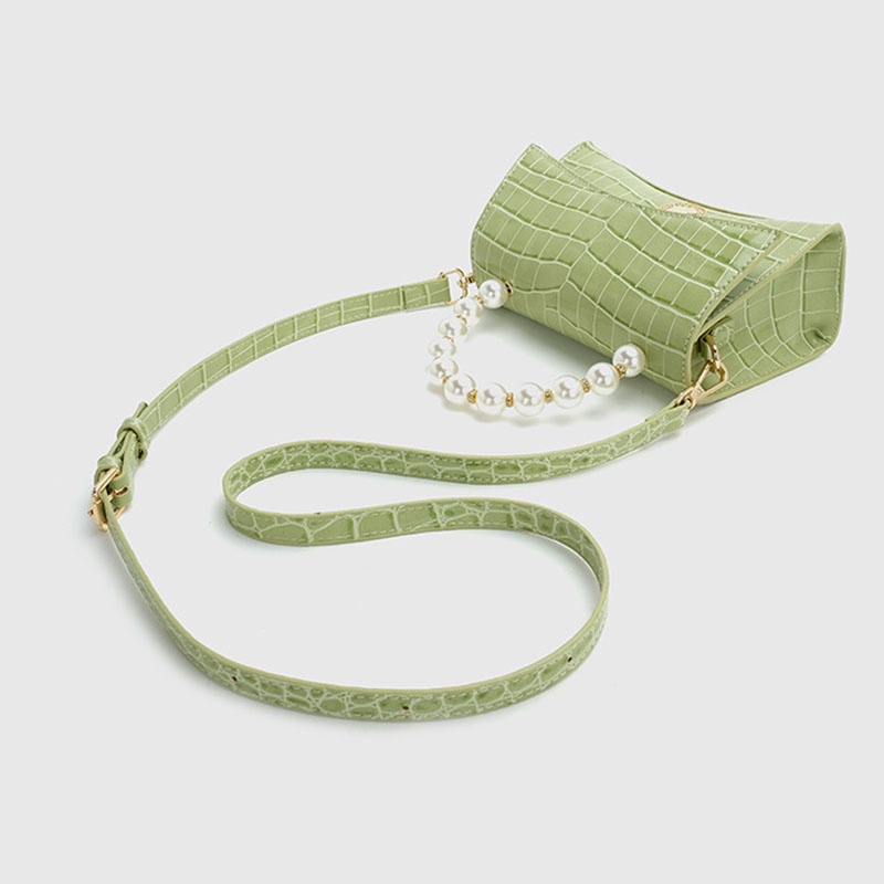 Túi xách tay đeo vai IELGY dáng vuông nhỏ da cá sấu thời trang đơn giản dành cho nữ