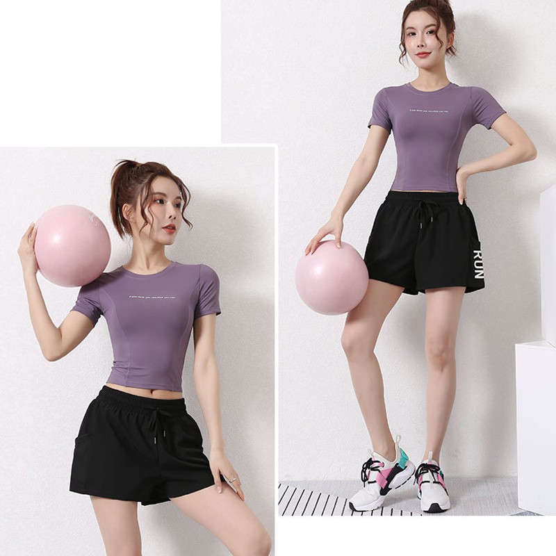 Áo tập gym, yoga nữ cộc tay, kiểu áo croptop body cao cấp, chất liệu co giãn thoáng mát OanhKieu-54