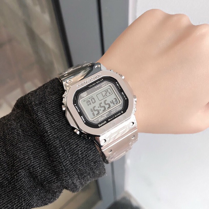 Đồng hồ nam vỏ thép B5000 bạc OneTime sang trọng lịch sự, casio nam | BigBuy360 - bigbuy360.vn