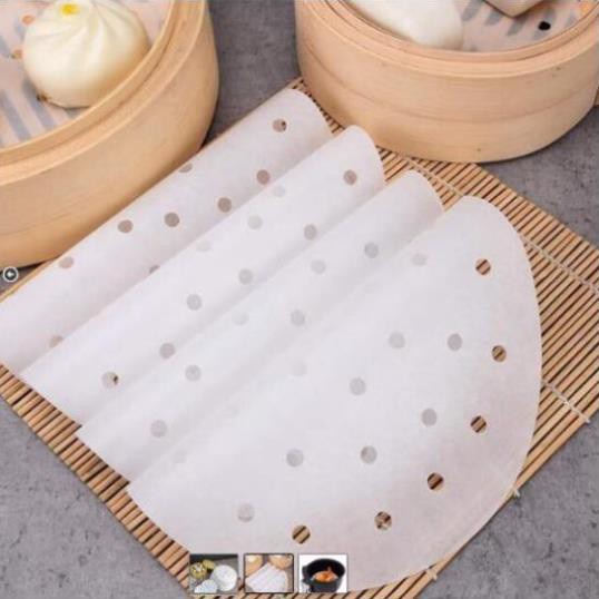 Giấy Nến Đục Lỗ 100 Tờ Dùng Cho Nồi Chiên Không Dầu, Làm Bánh, Phụ Kiện Nấu Ăn