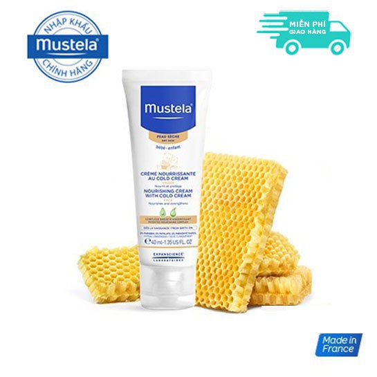 Kem Dưỡng Da Mặt Cho Trẻ Sơ Sinh &amp; Em Bé Da Khô Mustela Nourishing Cream With Cold Cream 40ml