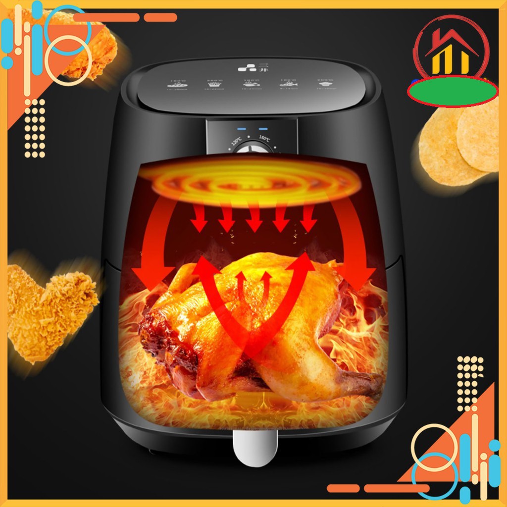 BẢO HÀNH 1 NĂM - Nồi chiên không dầu Chính hãng CAMEL Dung tích 5L Màu đen - BẾP NƯỚNG