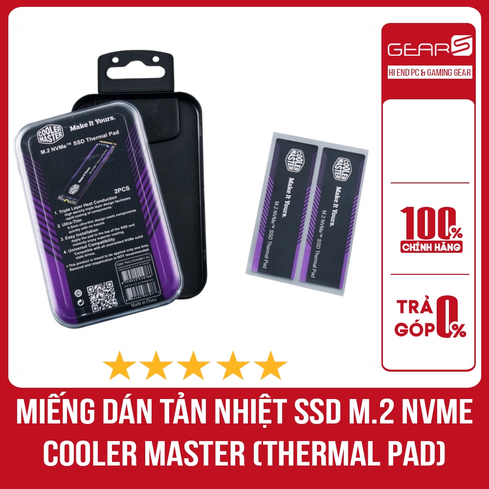 Miếng dán tản nhiệt SSD M.2 NVME COOLER MASTER (THERMAL PAD) - Hàng chính hãng