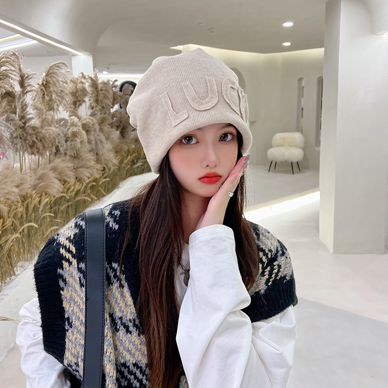 Mũ Len Dệt Kim Nhỏ Nhắn Giữ Ấm Mùa Thu Đông Phong Cách Nhật Bản Cho Nữ