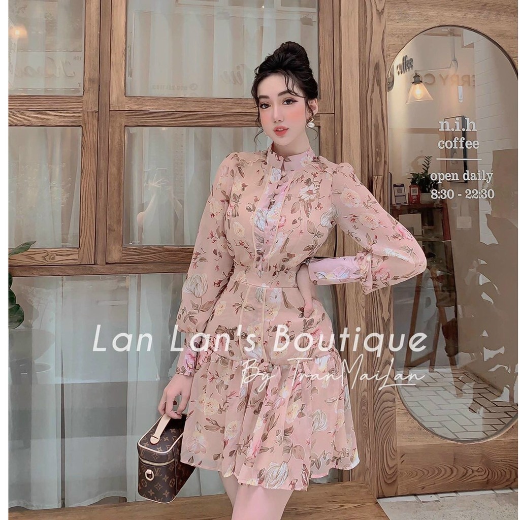 Đầm Nữ Dáng Tay Lụa Hoa Dự Tiệc Họa Tiết Cổ Tròn Màu Sắc Sang Trọng Thời Trang Thanh Lịch  - Winchois | BigBuy360 - bigbuy360.vn