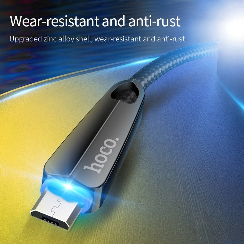 HOCO U35: Cáp sạc tự ngắt khi đầy pin, Hỗ trợ sạc nhanh, dây cực bền (Cổng Micro USB cho Samsung, LG Huawei, Oppo..)