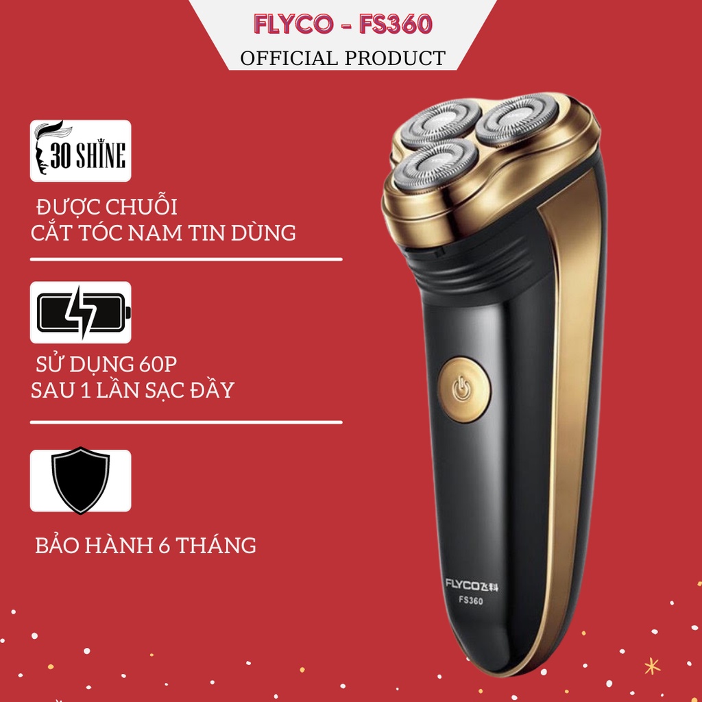 Máy Cạo Râu Chính Hãng Flyco 3 lưỡi FS360 - Thế Hệ Mới Cao Cấp - Chăm Sóc Nam Giới