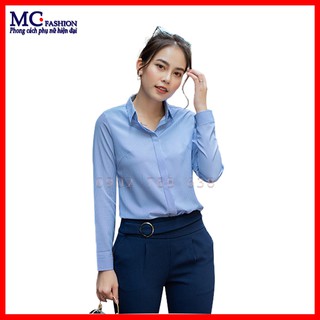 Áo sơ mi nữ đẹp cổ đức dài tay mc fashion a0298