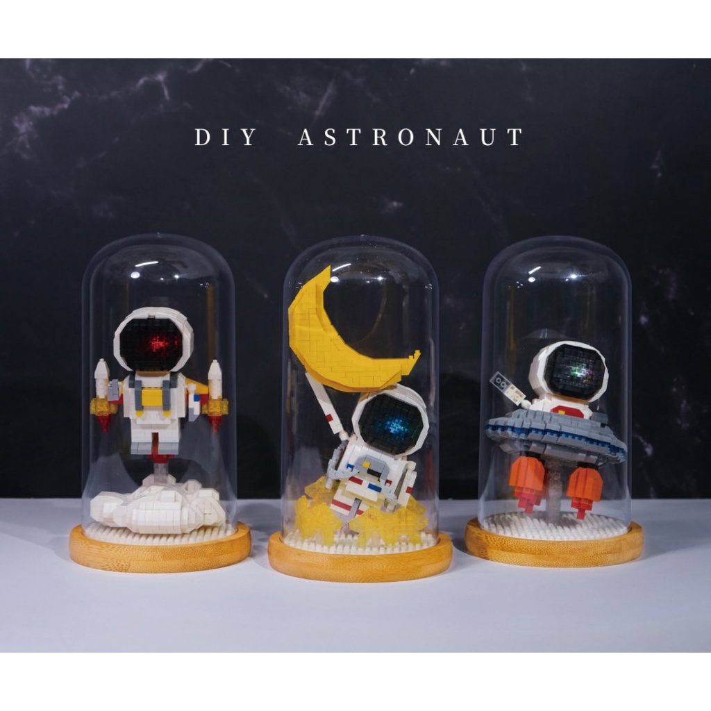 Mô hình lắp ghép Phi Hành Gia Dễ Thương | Có đèn nhấp nháy | Bộ đồ chơi xếp hình non-lego