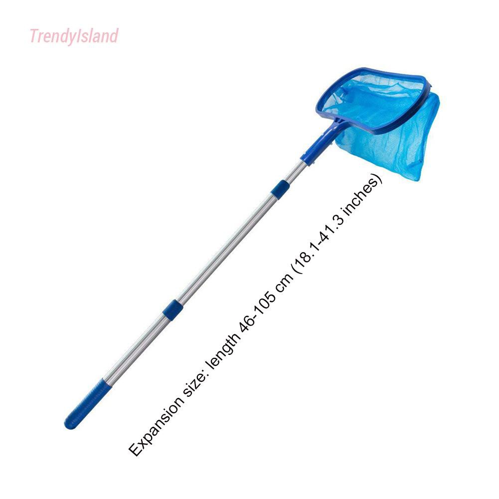 Swimming Pool Skimmer Net with Telescopic Pole Removal Leaf Rake Pool Ponds Cleaning Debris Tools