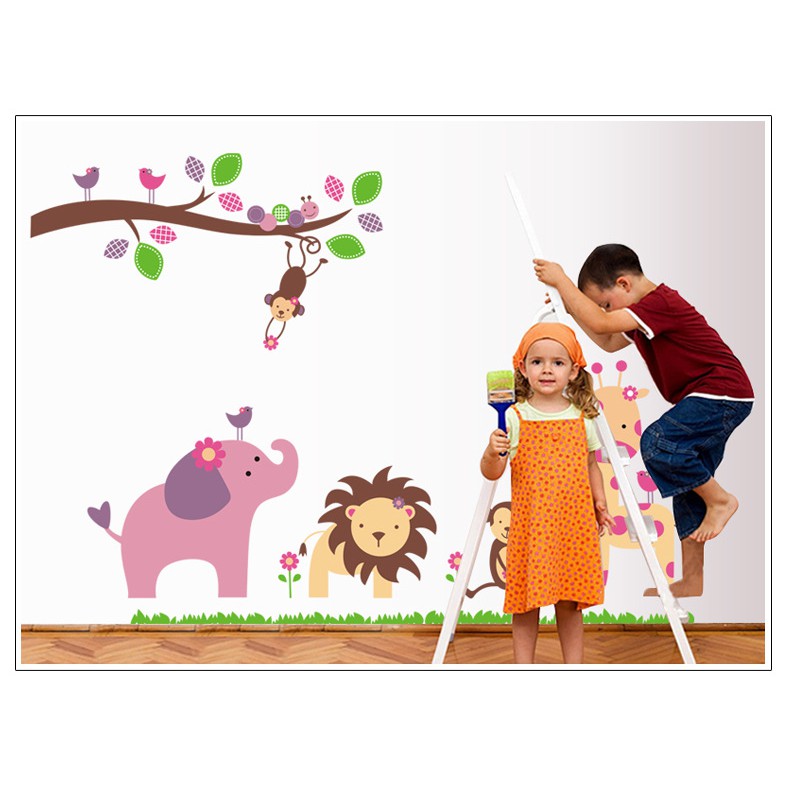 Decal dán tường Vườn thú nhỏ 3 - MSP DB039