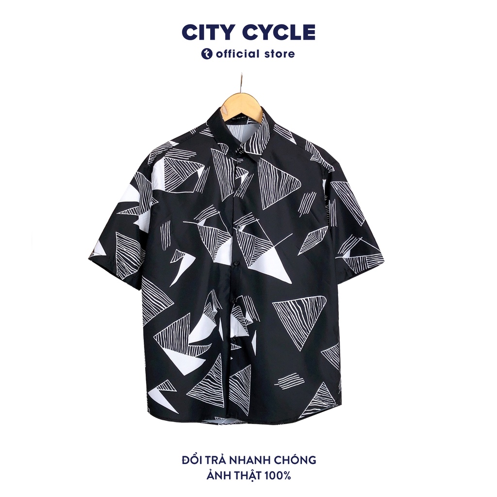 Áo sơ mi ngắn tay tam giác City Cycle - Áo sơ mi nam nữ Unisex form rộng Local Brand