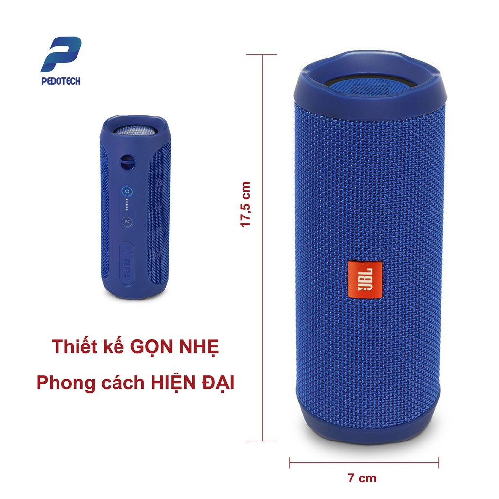 Loa Bluetooth JBL Flip 4 CHỐNG THẤM NƯỚC, nghe nhạc CHẤT LƯỢNG lên tới 12h BAO HÀNH 6 THÁNG cùng đi kèm quà tặng