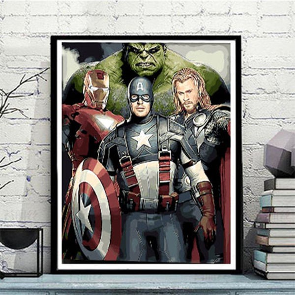 MARVEL Tranh Sơn Dầu Treo Tường Trang Trí Hình Siêu Anh Hùng