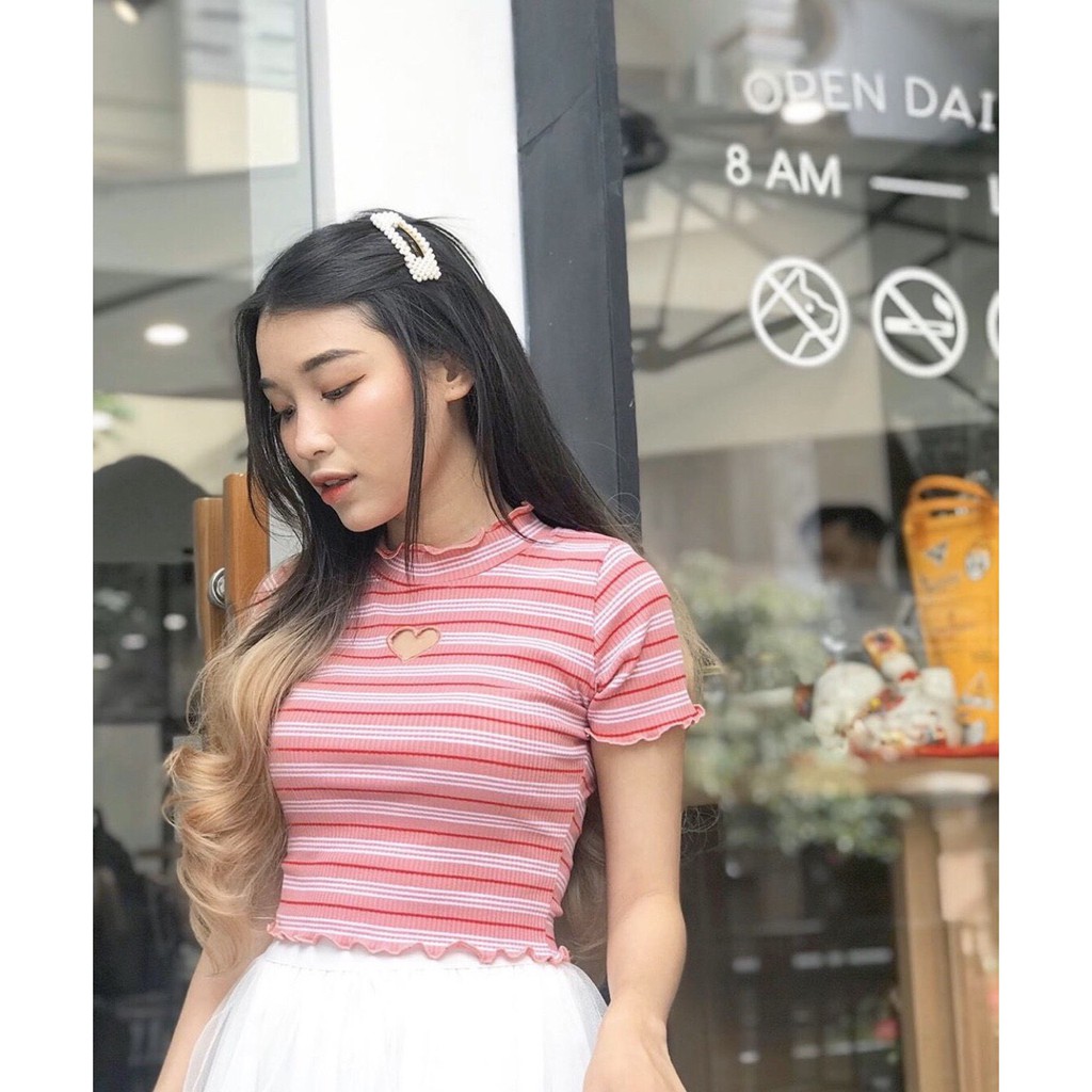 Áo kiểu cut out tim heart mẫu màu mới siêu cute xinh xinh