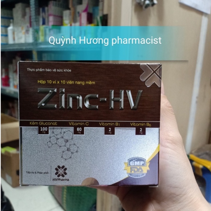 Viên uống ZINC-HV hộp 100 viên giúp nâng cao đề kháng cho cơ thể