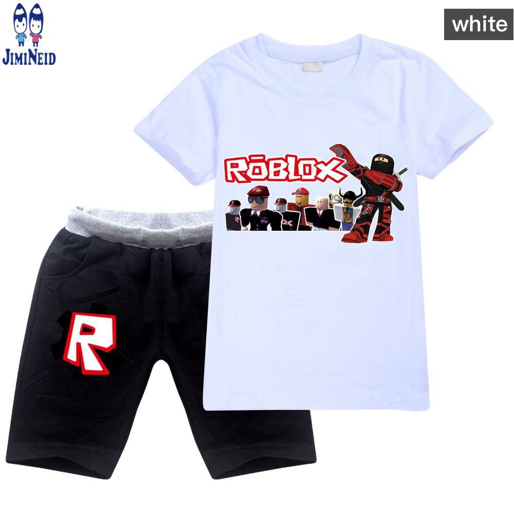 【JD】baby boy ROBLOX clothing fashion round neck Short-sleeved cotton T-shirt + shorts 2-piece set with trend