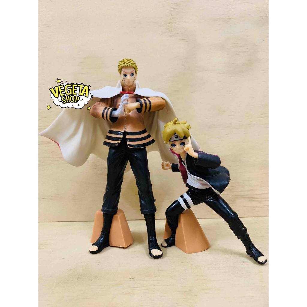 Mô hình Naruto - Set 2 mô hình cha con Uzumaki Naruto &amp; Uzumaki Boruto - Cao 10cm &amp; 16cm