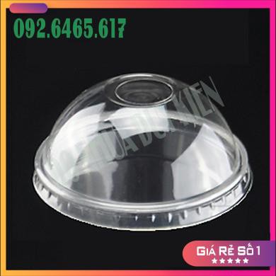 50 Cốc, Ly Nhựa Bầu 500ML (Chữ U) Cốc Nhựa Dùng 1 Lần CÓ NẮP Loại Đẹp Đựng Đồ Uống - Có Thể Dập Được Màng