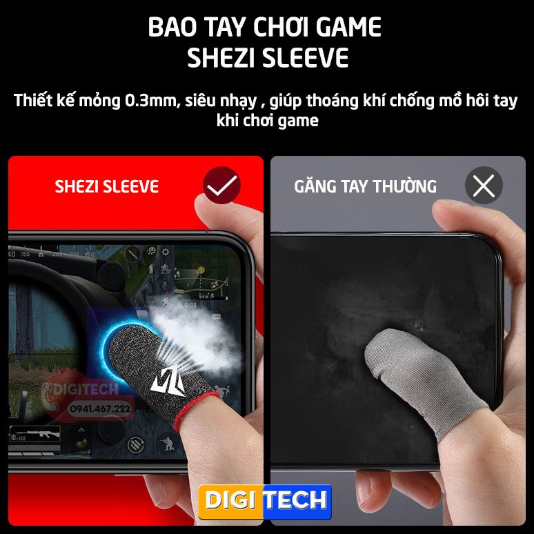 Bao tay chơi game Shezi Sleeve | Găng tay chơi game Shezi feelers sợi bạc cao cấp chống mồ hôi tay, tăng độ nhạy cảm ứng | BigBuy360 - bigbuy360.vn