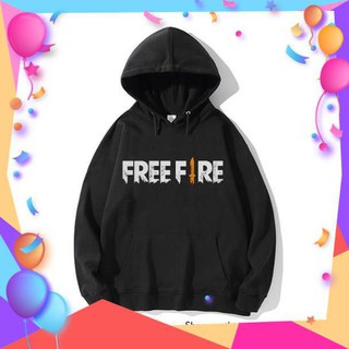 SALE- SALE- (SIÊU PHẨM) Áo Hoodie Đen Trắng In Logo Game Free Fire -BIBO SHOP -BIBO STORE - ÁO FF ĐẸP