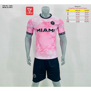 Bộ Quần Áo Bóng Đá Inter Miami Màu Hồng 2022-2023