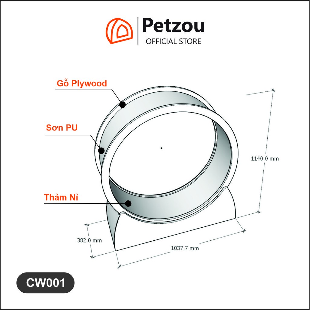 Bánh Xe Chạy Bộ Cho Mèo Catwheel CW001 – Nội Thất Thú Cưng Petzou