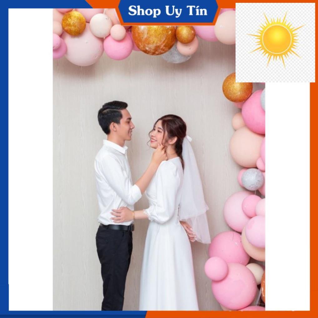 Đầm Cô Dâu Trắng Tay Dài Váy Đi Dự Tiệc Cưới Đẹp, Dáng Suông Maxi Cao Cấp, Thiết Kế Sang Trọng VD029