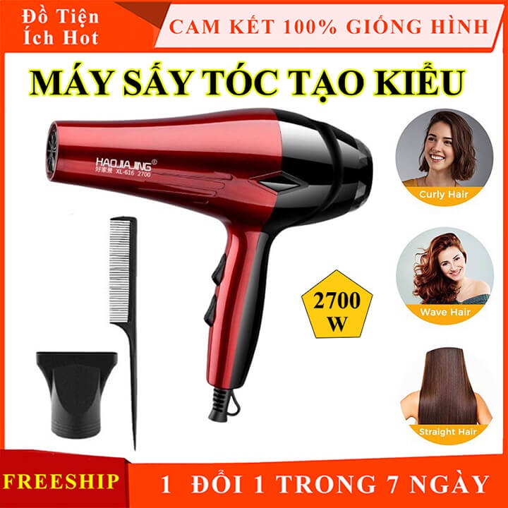 Máy sấy tóc tạo kiểu công suất lớn 2700W 2 chiều nóng lạnh, máy sấy tóc mini chuyên nghiệp