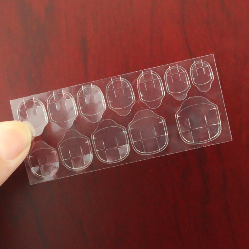 Keo dán móng giả bằng silicon trong suốt, loại 12 miếng dán MINIGIRL KE2